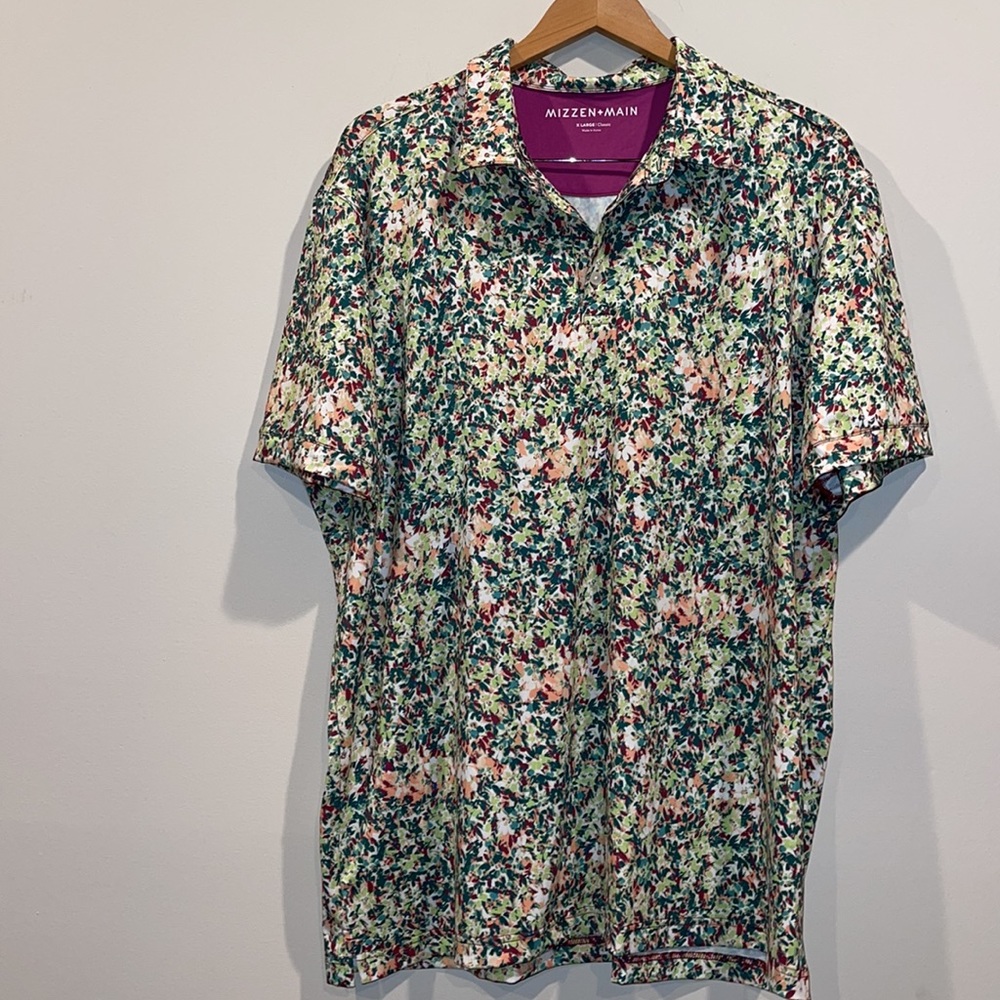 Mizzen+Main Floral Polo Shirt - Multicolor